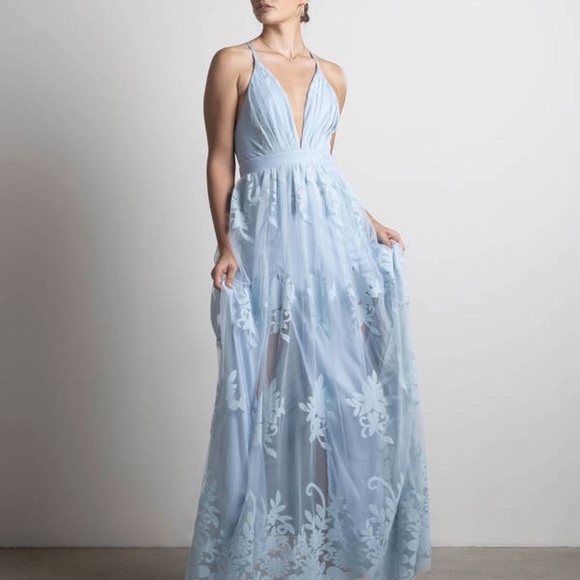 Maternity Floral Flocked Mesh Gown - Picture 3 of 5